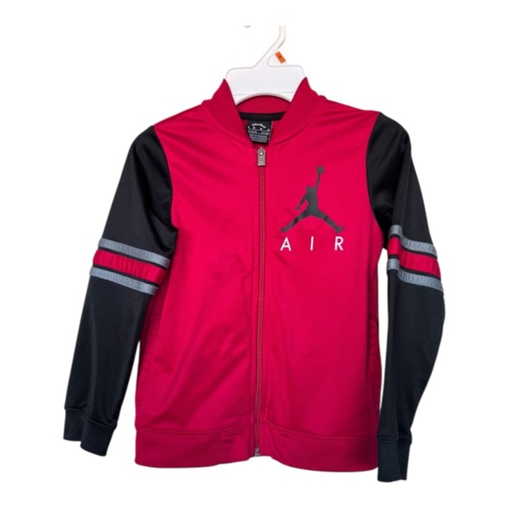 Bundle of 2 Track Jacket Jordan & Collosium Kids Red Black & Green zip-Up Sz 6&5